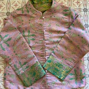 Elegant Pink and Green Women's Jacket